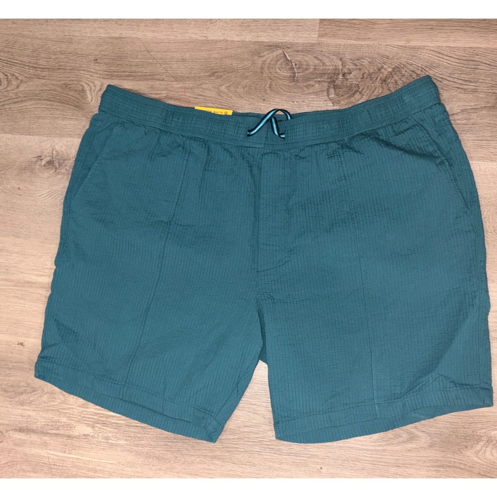 Houston White Target Teal Green Pull On Shorts XXL Textured Cotton Wide Leg